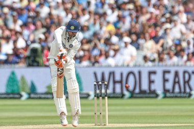 Hintli Ravindra Jadeja 3. Rothesay Test Maçı 'nda 4 (4) puan aldı. 5. İngiltere - Hindistan - Lords, Londra, Birleşik Krallık, 14 Temmuz 2025