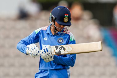 Hindistan 'dan Smriti Mandhana, 1. Metro Bank Bir Gün Uluslararası Bayanlar Hindistan' a Karşı Utilita Bowl, Southampton, İngiltere 'de 16 Temmuz 202' de oynanan 1.