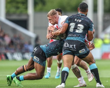 St. Helens takımından Jake Wingfield, 17 Temmuz 2025 'te St Helens - Leigh Leopards maçının 19.
