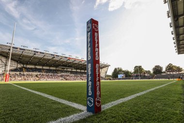 Headingley Stadyumu 'nun 19. Betfred Süper Ligi karşılaşması sırasında Leeds Rhinos' un Salford Red Devils 'e karşı oynadığı Headingley Stadyumu, Leeds, İngiltere, 18 Temmuz 2025
