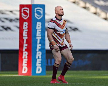 Huddersfield Giants 'tan Adam Swift 19. Betfred Süper Ligi karşılaşmasından önce Huddersfield Giants ile Wakefield Trinity, Accu Stadyumu, Huddersfield, İngiltere, 18 Temmuz 2025