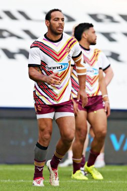 Huddersfield Giants 'tan Leroy Cudjoe, 19. Betfred Süper Ligi karşılaşmasından önce Huddersfield Giants, Wakefield Trinity' ye karşı Accu Stadyumu, Huddersfield, İngiltere, 18 Temmuz 2025