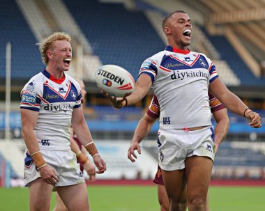 Corey Hall of Wakefield Trinity, 18 Temmuz 2025 'te İngiltere' nin Huddersfield Stadyumu 'nda oynanan 19.