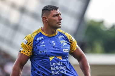 Leeds Rhinos takımının Ryan Hall 'u Betfred Süper Ligi' nin 19 'uncu raundunda Leeds Gergedan' a karşı Headingley Stadyumu, Leeds, İngiltere, 18 Temmuz 2025