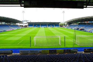 SMH Stadyumu, 19 Temmuz 2025 'te İngiltere' nin Chesterfield kentindeki SMH Group Stadiumact Stadyumu 'nda oynanan sezon öncesi Nottingham Forest - Monaco maçı öncesinde genel olarak izleniyor.