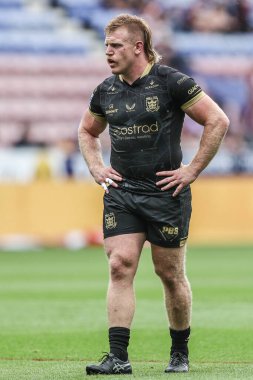 Hull FC 'den Brad Fash 19. Betfred Süper Lig karşılaşmasında Wigan Warriors' a karşı Hull FC maçı sırasında Wigan Community Stadyumu, Wigan, Birleşik Krallık 'ta 19 Temmuz 2025' te oynandı.