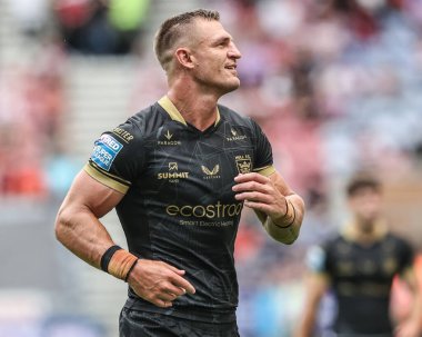 Hull FC 'den Jed Cartwright 19. Betfred Süper Lig karşılaşmasında Wigan Warriors, Hull FC' ye karşı The Brick Community Stadyumu, Wigan, İngiltere, 19 Temmuz 2025