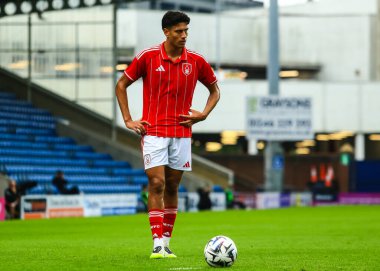 Nottingham Ormanı 'ndan Marco Stamenic sezon öncesi dostluk maçı sırasında Nottingham Forest, Monaco' ya karşı SMH Group Stadiumact Stadyumu, Chesterfield, İngiltere, 19 Temmuz 2025