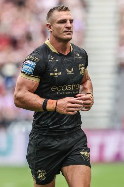 Hull FC 'den Jed Cartwright 19. Betfred Süper Lig karşılaşmasında Wigan Warriors, Hull FC' ye karşı The Brick Community Stadyumu, Wigan, İngiltere, 19 Temmuz 2025