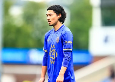 Takumi Minamino, sezon öncesi dostluk maçı sırasında Nottingham Forest, Monako 'ya karşı SMH Group Stadiumact Stadyumu, Chesterfield, İngiltere, 19 Temmuz 2025