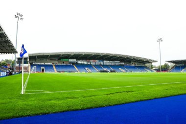 SMH Stadyumu, 19 Temmuz 2025 'te İngiltere' nin Chesterfield kentindeki SMH Group Stadiumact Stadyumu 'nda oynanan sezon öncesi Nottingham Forest - Monaco maçı öncesinde genel olarak izleniyor.