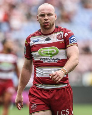 Wigan Warriors 'dan Liam Marshall 19. Betfred Süper Lig karşılaşmasında Wigan Warriors, Hull FC' ye karşı Brick Community Stadyumu, Wigan, İngiltere, 19 Temmuz 2025