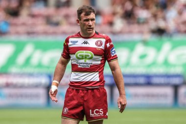 Wigan Warriors 'dan Harry Smith 19. Betfred Süper Lig karşılaşmasında Wigan Warriors, Hull FC' ye karşı Tuğla Topluluğu Stadyumu, Wigan, İngiltere, 19 Temmuz 2025