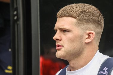 Warrington Wolves takımından Josh Thewlis, 20 Temmuz 2025 'te İngiltere' nin Castleford kentinde oynanan 19.