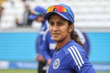 Hintli oyuncular 3. Metro Bankası Bir Gün Uluslararası İngiltere Kadınlar, Banks Riverside Stadyumu, Chester-le-street, Birleşik Krallık 22 Temmuz 2025 'te Hindistan Kadınlarına Karşı