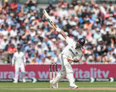 4. Rothesay Test Maçı 'nda Hindistan' ın Old Trafford Cricket Ground, Manchester, İngiltere 'ye karşı 24 Temmuz 2025' te oynanan 2.