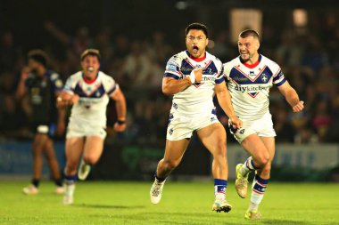 Wakefield Trinity 'den Mason Lino, 24 Temmuz 2025' te Wakefield, İngiltere 'deki DIY Kitchens Stadyumu' nda oynanan Betfred Süper Lig 20. maçında Wakefield adına attığı golü ve maçı kazandı.