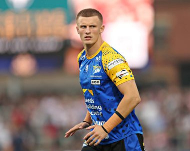 Leeds Rhinos takımından Ash Handley 24 Temmuz 2025 'te Wakefield Trinity, Wakefield, İngiltere' deki DIY Kitchens Stadyumu 'nda Leeds Rhinos' a karşı 20.