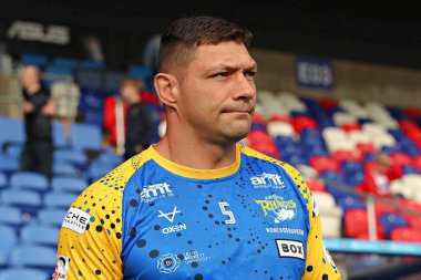 Ryan Hall of Leeds Rhinos, Betfred Süper Ligi karşılaşmasından önce Wakefield Trinity, Leeds Gergedan 'a karşı 24 Temmuz 2025' te DIY Kitchens Stadyumu, Wakefield, İngiltere