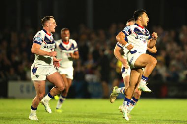 Wakefield Trinity 'den Mason Lino, 24 Temmuz 2025' te Wakefield, İngiltere 'deki DIY Kitchens Stadyumu' nda oynanan Betfred Süper Lig 20. maçında Wakefield adına attığı golü ve maçı kazandı.
