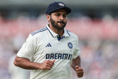 Hindistan 'dan Shardul Thakur 4. Rothesay Deneme Maçı' nda 3. Gün İngiltere Hindistan 'a karşı Old Trafford Cricket Ground, Manchester, Birleşik Krallık, 25 Temmuz 2025