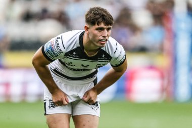 Hull FC 'den Jack Charles, Betfred Süper Lig' de Hull FC 'ye karşı Huddersfield Giants maçında, MKM Stadyumu, Hull, Birleşik Krallık' ta 26 Temmuz 2025