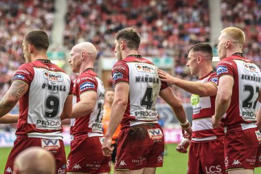 Wigan Warriors 'dan Jake Wardle, 25 Temmuz 2025' te İngiltere 'nin Wigan kentinde oynanan The Brick Community Stadyumu' nda Wigan Warriors ile Catalans Dragons arasındaki 20.