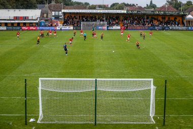 Cambridge United ile Charlton Athletic 'in 26 Temmuz 2025' te Cambridge 'deki Abbey Stadyumu' nda oynanan sezon öncesi dostluk maçının genel görünümü.