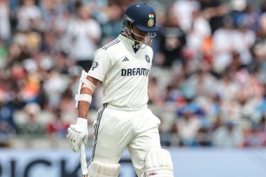 Hintli Yashasvi Jaiswal, 4. Rothesay Test Maçı 4. Gün Hindistan 'a karşı Old Trafford Cricket Ground, Manchester, Birleşik Krallık, 26 Temmuz 2025' te oynanan 4.