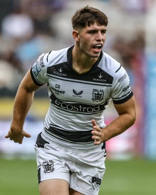 Hull FC 'den Jack Charles, Betfred Süper Lig' de Hull FC 'ye karşı Huddersfield Giants maçında, MKM Stadyumu, Hull, Birleşik Krallık' ta 26 Temmuz 2025