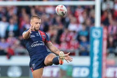 Hull KR 'dan Mikey Lewis, 31 Temmuz 2025' te İngiltere 'nin Eccles kentindeki Salford Community Stadyumu' nda oynanan 20. Salford Red Devils vs Hull KR karşılaşmasında sahaya çıktı.