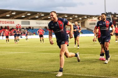 Hull KR 'dan Joe Burgess, 31 Temmuz 2025' te İngiltere 'deki Salford Community Stadyumu' nda oynanan 20. Salford Red Devils vs Hull KR karşılaşmasında dördüncü denemesini yapıyor.