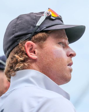 İngiltere 'den Ollie Pope, 5. Rothesay Test Maçı öncesinde 3. İngiltere Hindistan' a karşı Kia Oval, Londra, İngiltere, 2 Ağustos 202