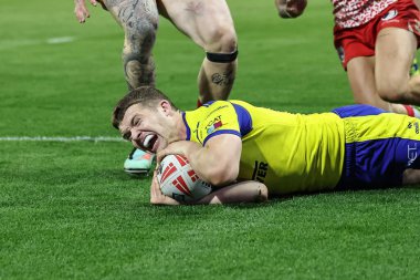 Warrington Wolves 'tan Jake Thewlis, Birleşik Krallık Leigh Spor Köyü' nde 20 Leigh Leopards ve Warrington Wolves arasındaki Betfred Süper Lig Raundu 'nda şansını deniyor., 