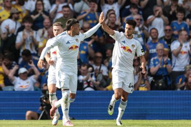 Leeds United takımından Jol Piroe, Leeds Road, Leeds, İngiltere 'de 2 Ağustos 2025' te oynanan Leeds United-Villarreal maçında 1-1 kazanma golünü kutluyor.