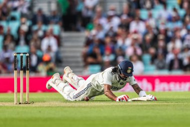 Hindistan 'dan KL Rahul, 1 Ağustos 2025' te Kia Oval, Londra 'da oynanan 5. Rothesay Test Maçı 2.