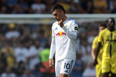 Leeds United takımından Jol Piroe, Leeds Road, Leeds, İngiltere 'de 2 Ağustos 2025' te oynanan Leeds United-Villarreal maçında 1-1 kazanma golünü kutluyor.