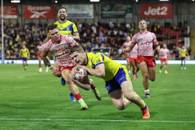 Warrington Wolves 'tan Jake Thewlis, Birleşik Krallık Leigh Spor Köyü' nde 20 Leigh Leopards ve Warrington Wolves arasındaki Betfred Süper Lig Raundu 'nda şansını deniyor., 