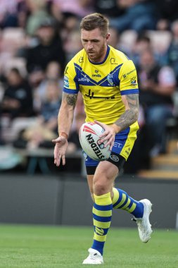 Warrington Kurtları 'ndan Marc Sneyd, Birleşik Krallık Leigh Spor Köyü' nde 20 Leigh Leopards ve Warrington Wolves arasındaki Betfred Süper Lig Turu 'nda iş başında., 
