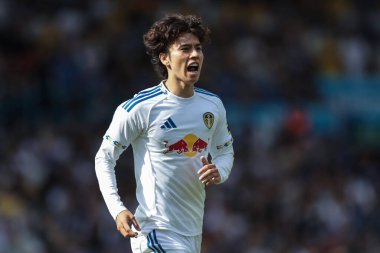 Leeds United takımından Ao Tanaka, 2 Ağustos 202 'de Leeds Road, Leeds, İngiltere' de Leeds United ve Villarreal maçında karşılaştı.