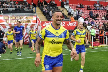 Warrington Wolves takımından Paul Vaughan, Birleşik Krallık 'taki Leigh Spor Köyü' nde oynanan Betfred Süper Lig 20. Leigh Leopards - Warrington Wolves maçında 300., 