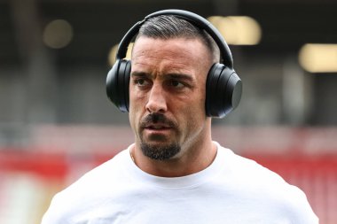 Warrington Wolves 'tan Paul Vaughan, 1 Ağustos 2025' te Leigh Spor Köyü 'nde 20 Leigh Leopards ve Warrington Wolves arasındaki Betfred Süper Lig Turu' nda geldi.