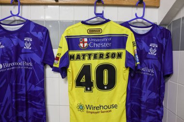 Betfred Süper Lig Turu 'nda Leigh Leopards' ın Warrington Wolves 'a karşı Leigh Spor Köyü, Leigh, İngiltere 