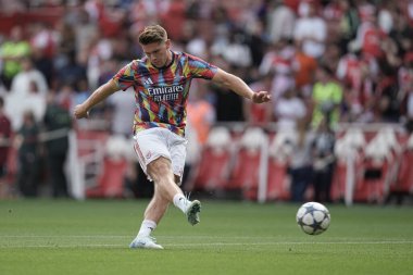 Arsenal 'den Viktor Gyokeres, 6 Ağustos 2025' te Emirates Stadyumu 'nda Arsenal' in Villarreal 'e karşı oynadığı sezon öncesi dostluk maçı öncesinde