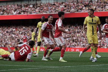 Arsenal 'den Christian Norgaard, 6 Ağustos 2025 tarihinde Emirates Stadyumu' nda Arsenal 'in Villarreal' e karşı oynadığı sezon öncesi dostluk maçında gol attı.