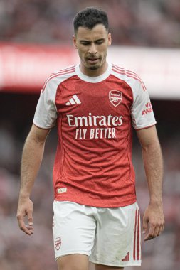 Arsenal takımından Gabriel Martinelli, 6 Ağustos 2025 tarihinde Emirates Stadyumu 'nda oynanan Arsenal-Villarreal maçında...