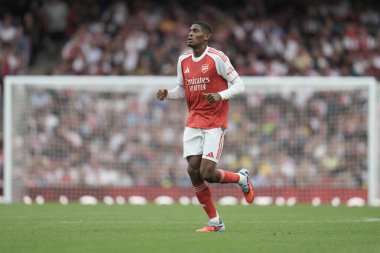 Arsenal 'den Cristian Mosquera, 6 Ağustos 2025' te Emirates Stadyumu 'nda Arsenal' in Villarreal 'e karşı oynadığı sezon öncesi dostluk maçı sırasında