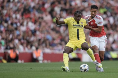 Sezon öncesi dostluk maçı sırasında Arsenal, Villarreal 'e karşı Emirates Stadyumu, Londra, 6 Ağustos 2025