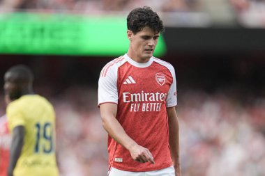 Arsenal takımından Christian Norgaard, Arsenal 'in 6 Ağustos 2025' te Emirates Stadyumu 'nda Villarreal' e karşı oynadığı sezon öncesi dostluk maçı sırasında