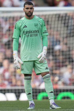 Arsenal 'den David Raya, Arsenal' in 6 Ağustos 2025 'te Emirates Stadyumu' nda Villarreal 'e karşı oynadığı sezon öncesi dostluk maçı sırasında